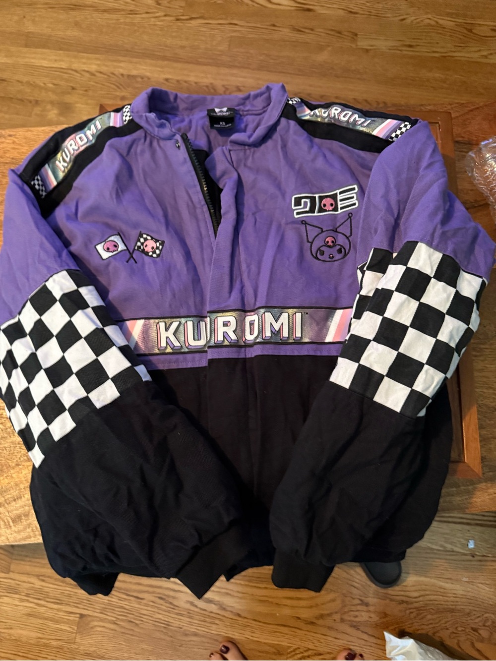 KUROMI Purple & Black Graphic Racing Jacket